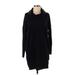 Old Navy Casual Dress - Sweater Dress High Neck Long sleeves: Black Solid Dresses - Women's Size Small