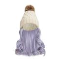 Hat Wig Hat With Hair Long Wavy Extensions Knit Hat Synthetic Hairpiece For Women Winter Hat Hair Extension Long Wavy Synthetic Hairpiece For Women Girls Winter