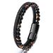 Natural Volcanic Stone Eye Beaded Bracelet Health Bracelet Shaping Physiotherapy Bracelet Cowhide Rope Agate Bracelet Gifts for Women Men