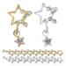 Nail Art Jewelry Diamond Pendant Gold and Silver Alloy Three-dimensional Metal Five-pointed Star Decoration 30pcs