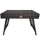 Outsunny Rattan Coffee Table, Foldable Metal Frame Side Table for Outdoor, Garden, Lawn, Mixed Grey