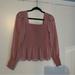 Nine West Tops | Long Sleeve Blush Colored Peplum Top | Color: Pink | Size: M