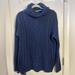 Athleta Sweaters | Athleta 100% Merino Extra Fine A Wool , Cable Knit Turtleneck Sweater Size M | Color: Blue | Size: M