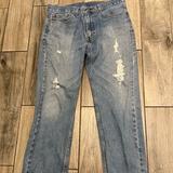 Levi's Jeans | Levis 505 Jeans Mens 34 X 31 Blue Denim Red Tab Grunge Faded Distressed | Color: Blue | Size: 34