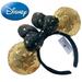 Disney Accessories | 2/$55~Disney Parks Paris Minnie Mouse Gold Sequin Ears Headband Nwt~Onesize | Color: Black/Gold | Size: Os