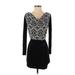 Venus Casual Dress - Bodycon: Black Color Block Dresses - Women's Size X-Small