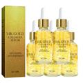 1/2/3/5pcs 24k Gold Serum,24K Gold Anti Aging Face Serum Moisturizer Enriched with Vitamin C Serum, Hyaluronic Acid, Vitamin E Cream for Day and Night Wrinkle Reduction (5pcs,30ml)