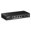 MokerLink 4 Port 2.5G Ethernet Switch with 2 Port 10G SFP+ Slot, 4 x 2.5G Base-T Ports Compatible with 10/100/1000Mbps, Metal Unmanaged Fanless Small Network Switch