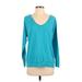 Victoria's Secret Pink Active T-Shirt: Teal Solid Activewear - Women's Size Small