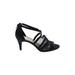 Amelia Grace Heels: Black Print Shoes - Women's Size 7 - Open Toe