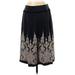 Ann Taylor Casual Midi Skirt Calf Length: Black Bottoms - Women's Size 4