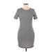 Shein Casual Dress - Sheath: Black Houndstooth Dresses - Women's Size Large