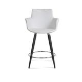 sohoConcept Bottega Ana Bar & Counter Stool Metal in Black/Gray | 43.5 H x 24 W x 23 D in | Wayfair BOT-BAR-BLK-C-007