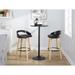 LumiSource Grotto Swivel 29.5" Bar Stool Wood/Upholstered/Leather in Black/Brown | Wayfair B30-GROTTOPU-GRTZQ2 NABKBK2