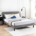 Latitude Run® Roheel Platform Bed w/ Diamond Channel Tufting Upholstered/Metal/Polyester in Gray | 12 H x 54.02 W x 75.51 D in | Wayfair