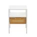 Bay Isle Home™ Aigerim Metal Nightstand Wood/Metal in White | 21.26 H x 15.75 W x 13.78 D in | Wayfair 82115969E8A24733943F04C13437FA35