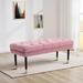 House of Hampton® Jehremy Upholstered Bench Wood/Velvet/Manufactured Wood in Red/Pink/Black | 17.72 H x 43.32 W x 17.72 D in | Wayfair