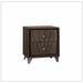 Mercer41 Cabery Simple beautiful double-decker nightstand, metal legs w/ Electroplate Wood/Upholstered/Metal in Brown | Wayfair