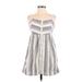 Others Follow Casual Dress: Gray Stripes Dresses - Women's Size Small