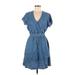 Aqua Casual Dress - Wrap: Blue Dresses - Women's Size Medium