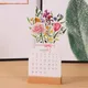 2024 Holz regal Schreibtisch Kalender niedliche Katze blühende Blume ins Mini Schreibtisch Kalender