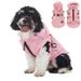 Pet Polka Dot Coat with Hood Winter Dog Soft Cotton Padded Coat Chest Back Integrated Dog Jacket Puppy Waterproof Pet Jacket