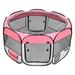 45 Portable Foldable 600D Oxford Cloth & Mesh Pet Playpen Fence with 8 Panels Pink