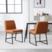 2PCS Upholstered Leather Dining Chairs with Metal Legs,Leisure Chairs Modern