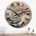 Designart "White Blossoming Spring Fractal Flowers I" Fractals Oversized Wood Wall Clock