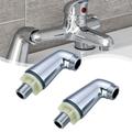 2Pcs Chrome Deck Mounted Bath Filler Shower Mixer Tap Legs Adapter Extension