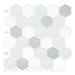 One House10-Sheet Grey and White Hexagon Peel and Stick Tile Backsplash Premium Kitchen Backsplash Peel and Stick Tile 12 x12