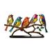 Dengmore Metal Stained Birds On Branch Desktop Ornaments Home Decoration Five Colorful Birds Pendant Decoration Garden Statues Metal Bird Yard Art Sculptures