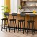 tantohom Bar Stools Set of 4 35.4 inch Barstools Set of 4 Counter Chairs with Backrest PU Leather Living Room Furniture Kitchen Bar Stools Rustic Brown