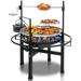 Round Iron Spray Grill Barbecue Grill Charcoal Grill Outdoor Grill Rotisserie Grill Grilling Grate Portable Outdoor Grill 33 L X 33 W X 43 H Black