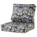 MYXIO Deep Seat Outdoor Patio Chair Cushions 2-Piece Seat and Back Cushion Set 24x24x6 and 18x24 Inches Square Floral Stone Blue