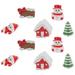 10 Pcs Ornaments Cartoons Micro Landscape Santa Claus Snowman Tree House Series Scenery Accessories Decorations Miniature 10pcs Christmas Cards