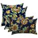 RSH DÃ©cor Indoor Outdoor 2-17 Square & 2- 20 x12 Rectangle Lumbar Pillow Set Weather Resistant - Choose Pillow Color (4-Daelyn Navy Floral Pillow Mixed Set)