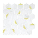 One House10-Sheet White and Gold Peel and Stick Tile Backsplash Premium Kitchen Backsplash Peel and Stick Tile 12 x12