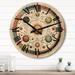 Designart "Ancient Map Of Galaxy II" Modern Geometric Oversized Wood Wall Clock