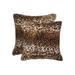 18" X 18" X 5" Leopard Faux Pillow 2 Pack