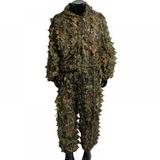 Deals of the Week! Ghillie Suit 3D Leafy Camo Hunting Suits Woodland Gilly Suits Hooded Gillies Suits for Men Youth Leaf Camouflage Hunting Suits for Jungle Hunting Shooting Airsoft Hallowee Costume