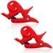 BunnyPony Tape Dispenser Tabletop Gift Wrapping Tool Wrapping Paper Holder Table Clamp for Christmas Birthday Gifts Gift Wrap Cutter for Desk Packing Paper Rolls 2 pcs (Red)