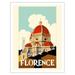 Florence Italy - Santa Maria del Fiore Cathedral the Duomo of Florence - Vintage Travel Poster c.1930 - Fine Art Matte Paper Print (Unframed) 20x26in