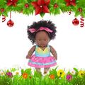 TUWABEII 8 Inch Black Baby Dolls With Clothes African Realistic Baby Washable Gift For Kids Girls Doll Toy