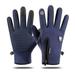 Winter Savings Clearance! Kukoosong Winter Men Cycling Gloves Zipper Screen Windproof Mountaineering Ski Gloves Blue Xl