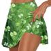 Apepal St. Patrick s Day Dresses And Skirts for Women Women s Fashion St Patrick Printed Casual Sports Fitness Running Yoga Tennis Skirt Pleated Short Skirt Shorts Half Skirt Green 3XL