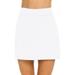 DondPO Skirts for Women Mini Skirt Womens Casual Solid Tennis Skirt Yoga Sport Active Skirt Shorts Skirt Summer Dresses Casual Dresses Womens Dresses White Dress L