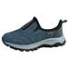 ZIZOCWA Outdoor Platform Walking Shoes for Women 2024 Spring Slip On Soft Soled Casual Running Shoes Suede Wide Width Tennis Shoes Blue Size7