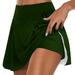 DondPO Skirts for Women Mini Skirt Womens Casual Solid Tennis Golf Skirt Yoga Sport Active Skirt Shorts Skirt Summer Dresses Casual Dresses Womens Dresses Green Dress M