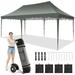 10 x 20 Pop up Canopy for Wedding Heavy Duty Canopy Party Tent Instant Commercial Tent Waterproof Portable Outdoor Canopy with 4 Sandbags UPF 50+ Roller Bag Gray